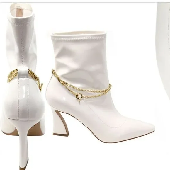 Chain Pointed Toe Bootie - Picture 4 of 16